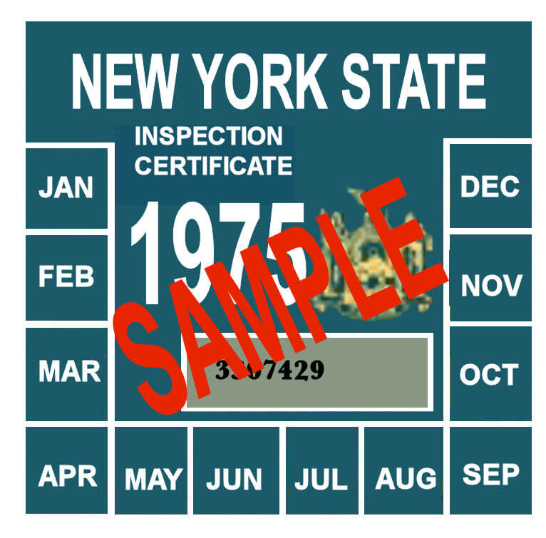 Modal Additional Images for 1975 New York INSPECTION Sticker